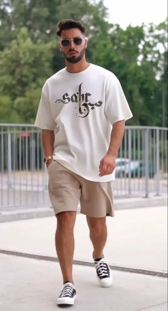 Sabr Arabic Calligraphy T-Shirts (M, black)